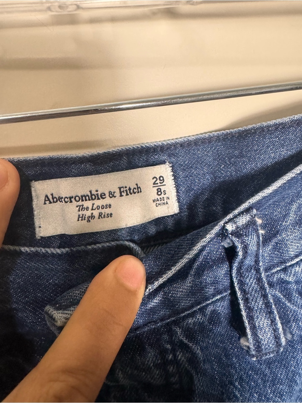 Abercrombie & Fitch the Loose High-Rise Straight Jeans Blue Medium Wash 29S - Picture 3 of 7